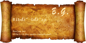Bibó Géza névjegykártya