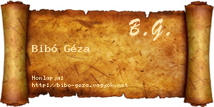Bibó Géza névjegykártya