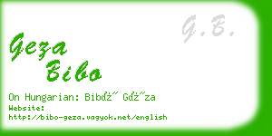 geza bibo business card